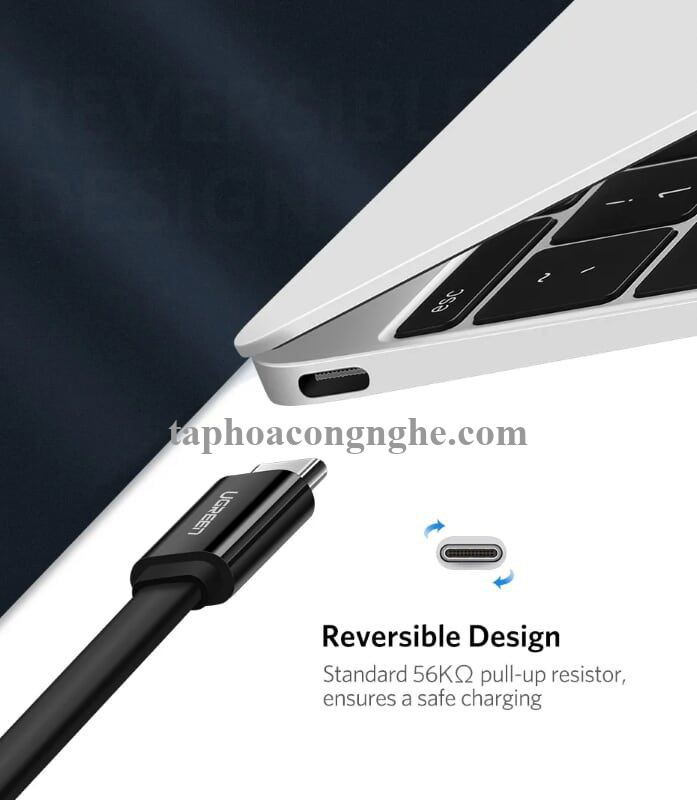 Ugreen 10696 0.5M màu đen Cáp USB TypeC sang USB 3.0 cáp dẹt US172 30010696